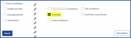 Prebilling Review Page Search and Validation Parameters